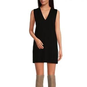 Lauren Ralph Lauren Cashmere & wool MIX black Sleeveless V neck dress size Large